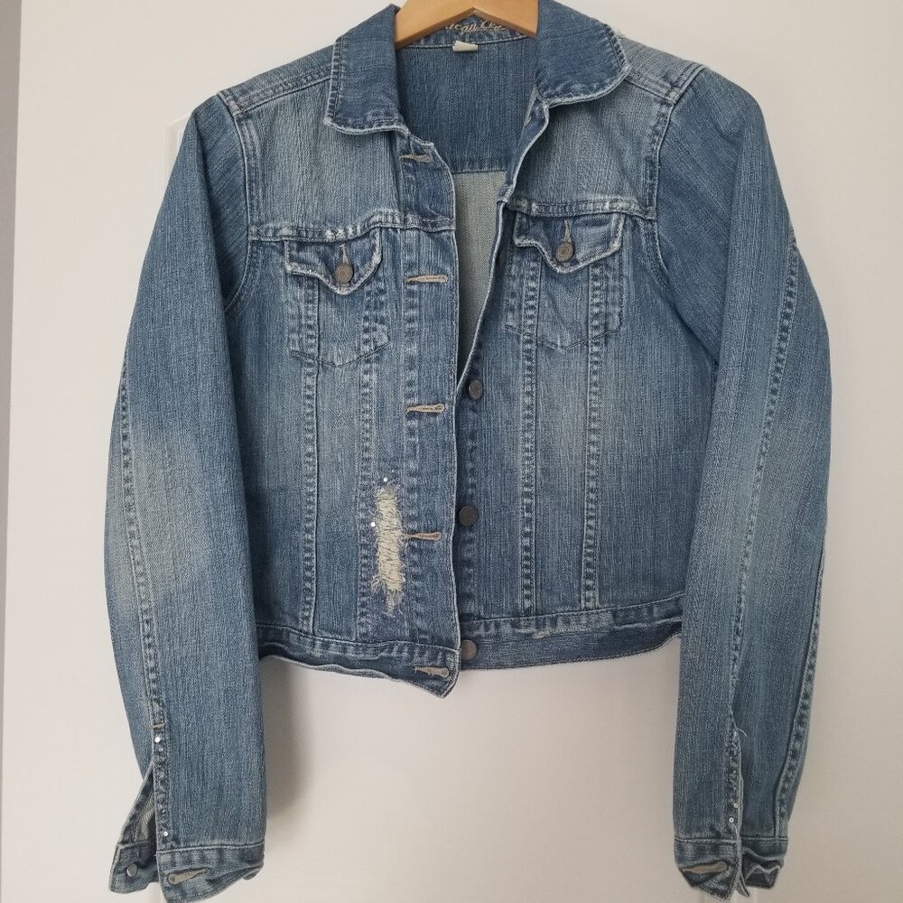 American Eagle Denim Jacket with Bling Medium